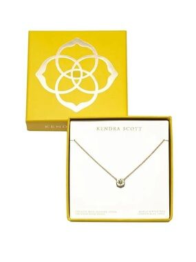 $50 Kendra Scott Riley Aquamarine 14K Gold Over Brass Pendant Necklace